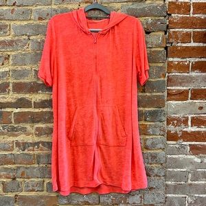 Zip-front swim coverup